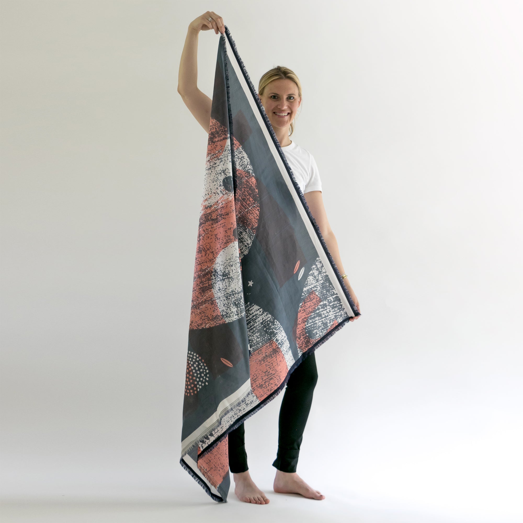 Open Heart Large Square Silk Scarf